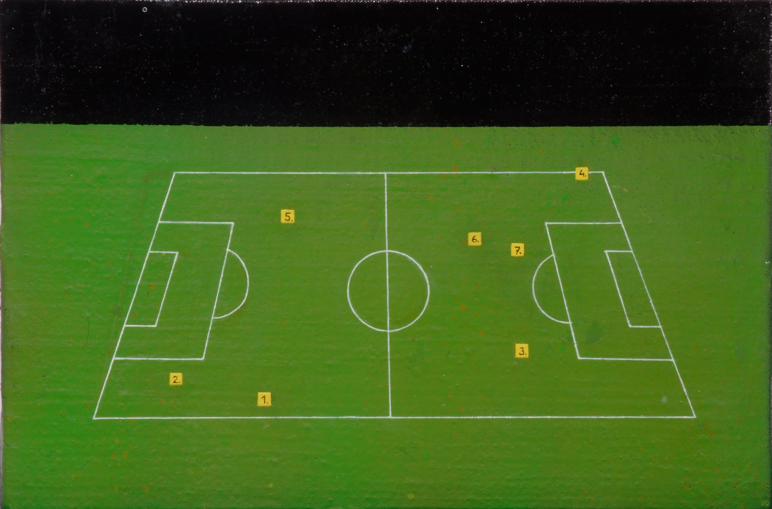 STRABAG Festészeti Díj 2008Fődíj: BORSOS – LŐRINC LillaSzarajevo 1992, Stadion, 2008vegyes technika, fatáblára kasírozott vászon, 20 x 28 cmFotó: Rosta József Strabag Festészeti Díj 2008