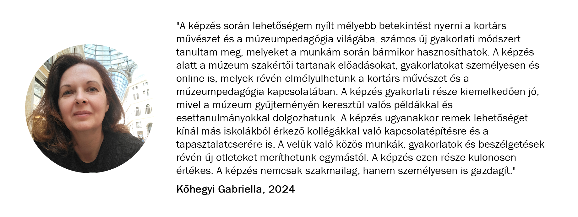 Kőhegyi Gabriella a tanártovábbképzésről