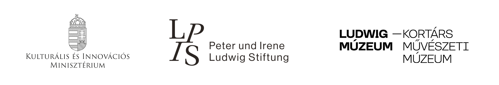 A kiállítás támogatói: Kulturális és Innovációs Minisztérium, Peter és Irene Ludwig Alapítvány