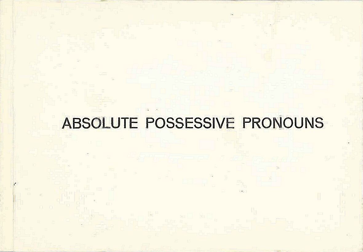 Absolute Form Of Possessive Pronouns Exercises